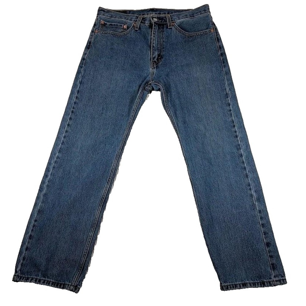 Levis 505 Jeans Mens 34x30 Blue‎ Denim Classic Straight Leg Medium Wash Pants